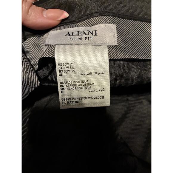 Alfani Mens Slim fit Stretch Double Breasted Suit 38S Pin stripe 30x32 Alfatech - Picture 6 of 9